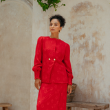 The Reversible Monroe Kurung in Scarlet