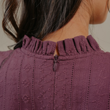 The Jannah Top In Deep Purple Broderie Anglaise