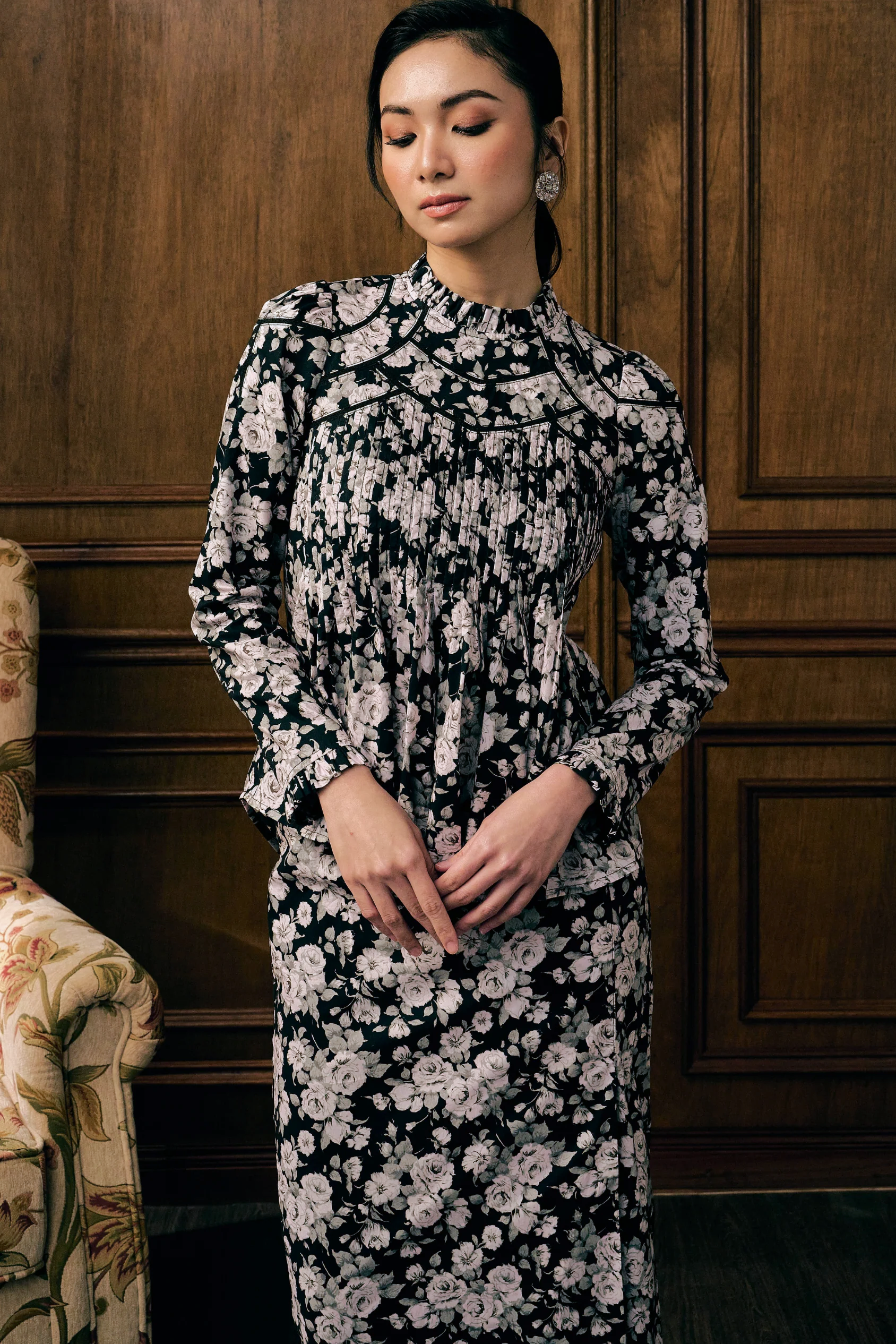 The Jannah Kurung in Nocturne Bloom