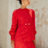 The Reversible Monroe Kurung in Scarlet