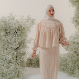 The Rafa Kurung in Maroon Embroidered Prints