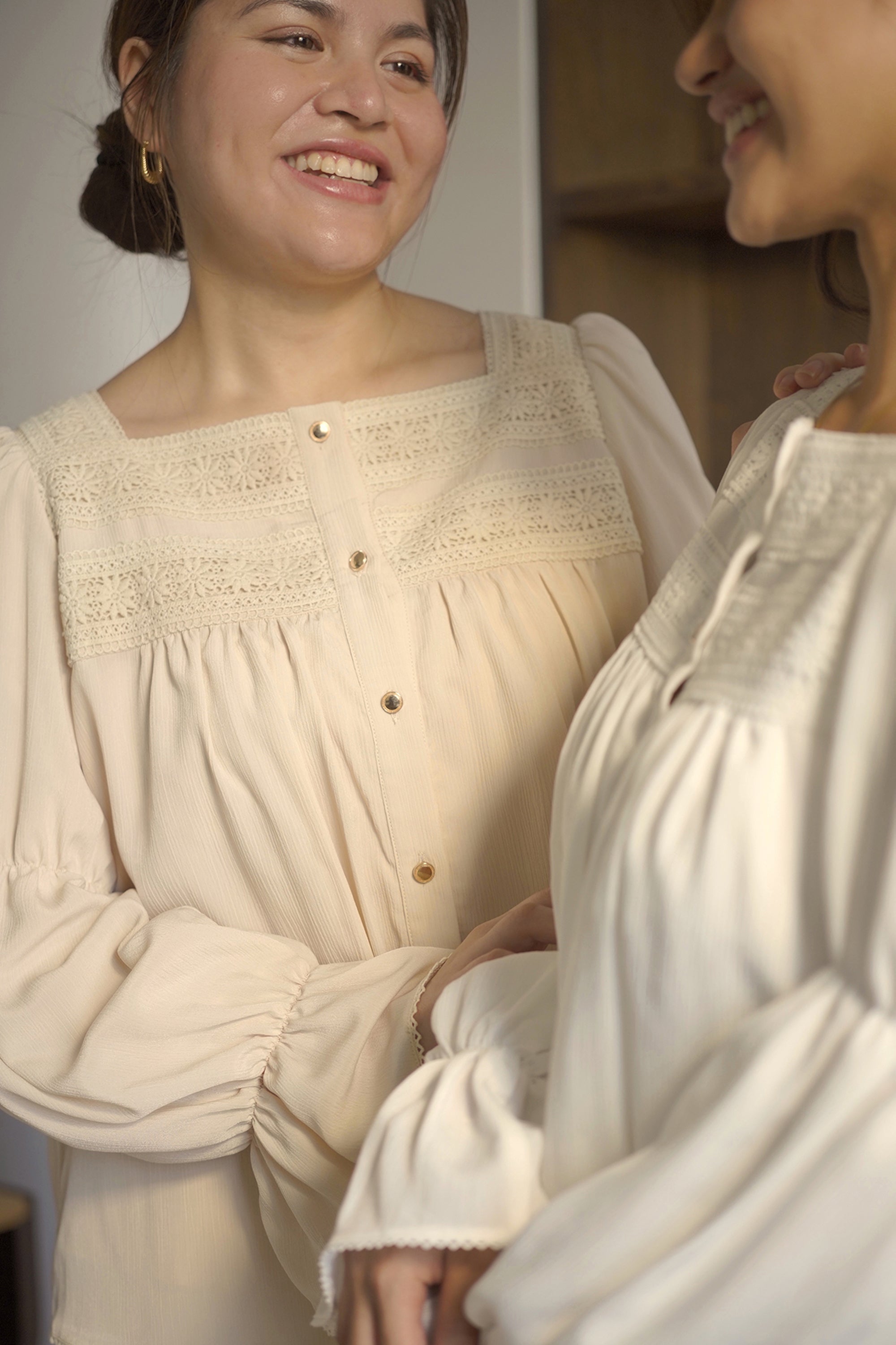 benoit kurung rendered in luxurious sand-washed, layered with the softest lining