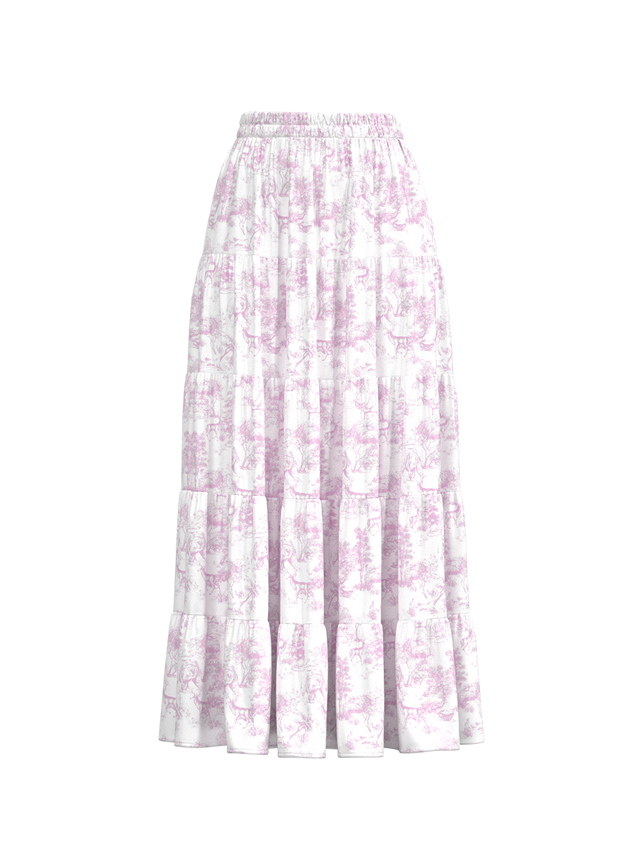 Rendered in 100% premium crisp poplin cotton, the Château Skirt- a new forever favourite of  ours, features a high waist, an A-line silhouette graced with gathered tiers and subtle shirring at at elasticised waistband. 