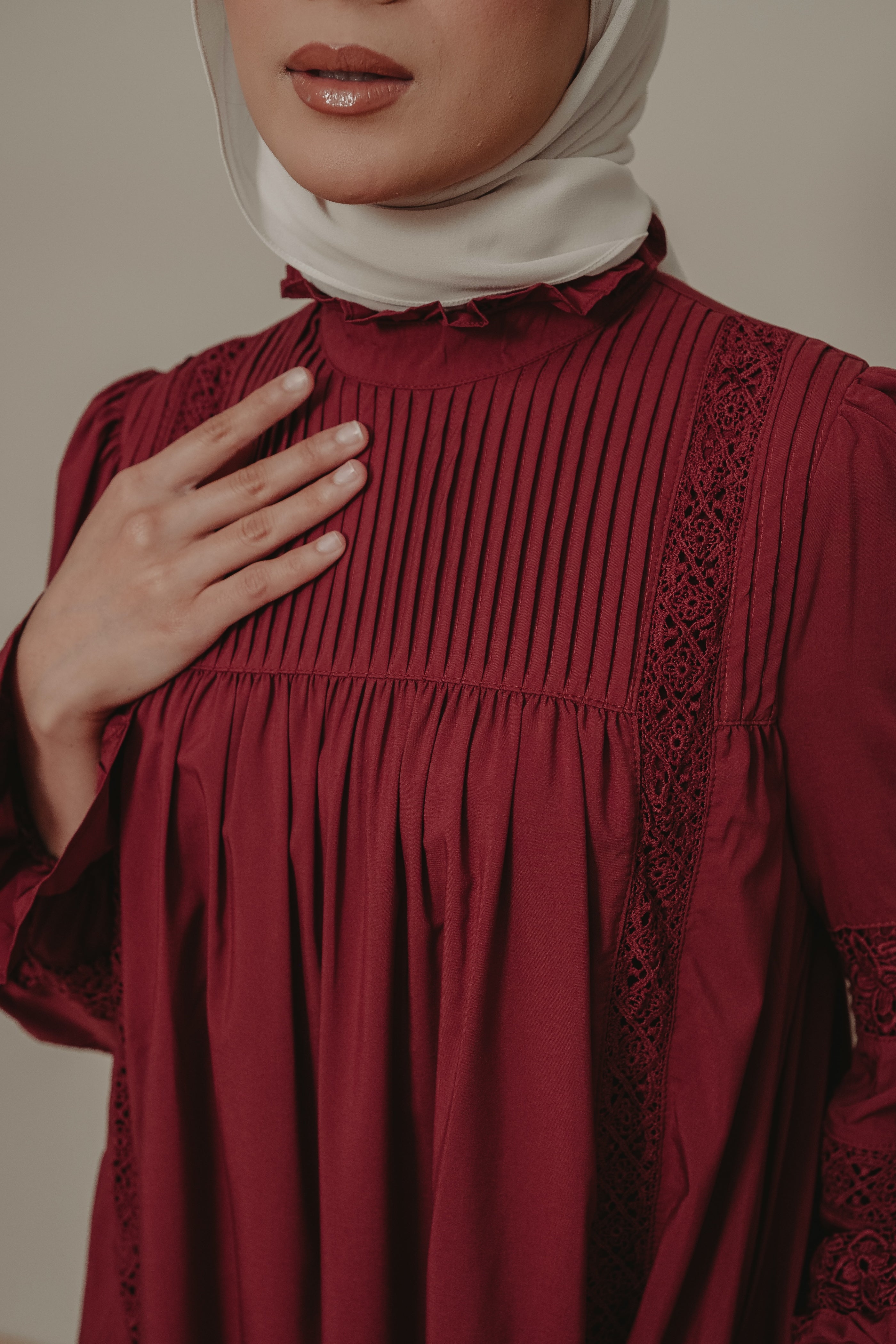 Solange Dress in Burgundy