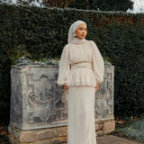Eden Kurung in Cream Lilac Floral
