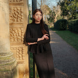 The Jannah Kurung in Black Broderie Anglaise