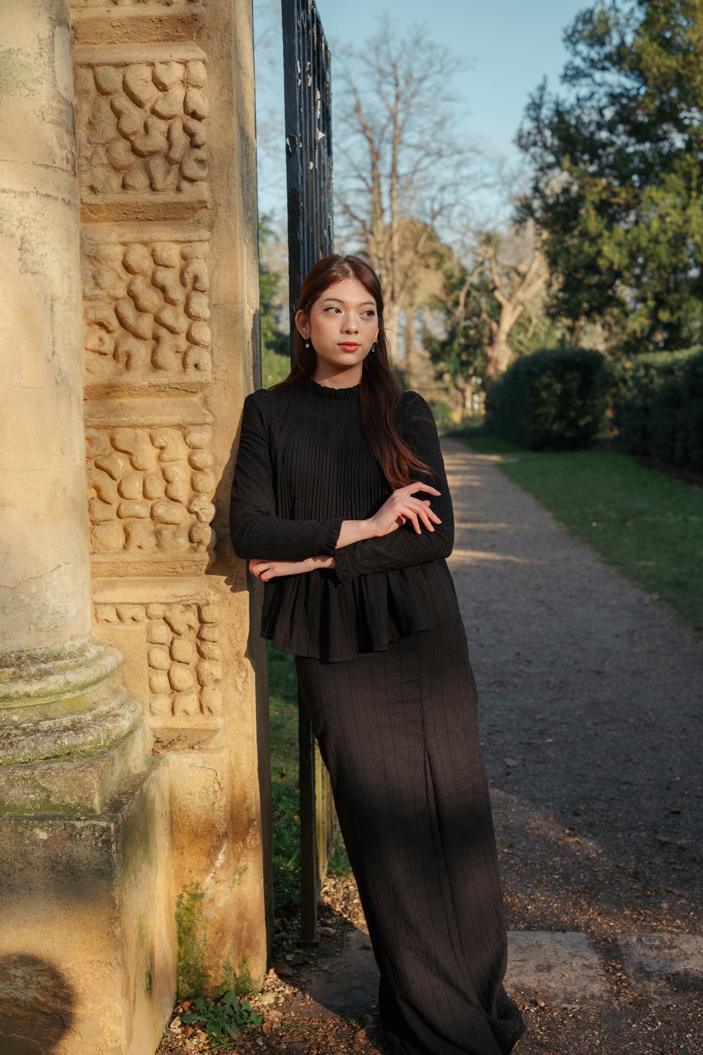 The Jannah Kurung in Black Broderie Anglaise