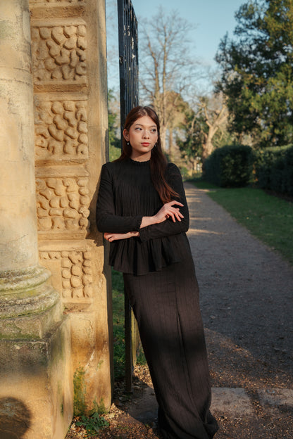 The Jannah Kurung in Black Broderie Anglaise