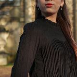 The Jannah Kurung in Black Broderie Anglaise