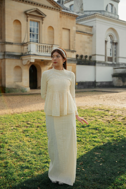 The Jannah Kurung in Cream Broderie Anglaise