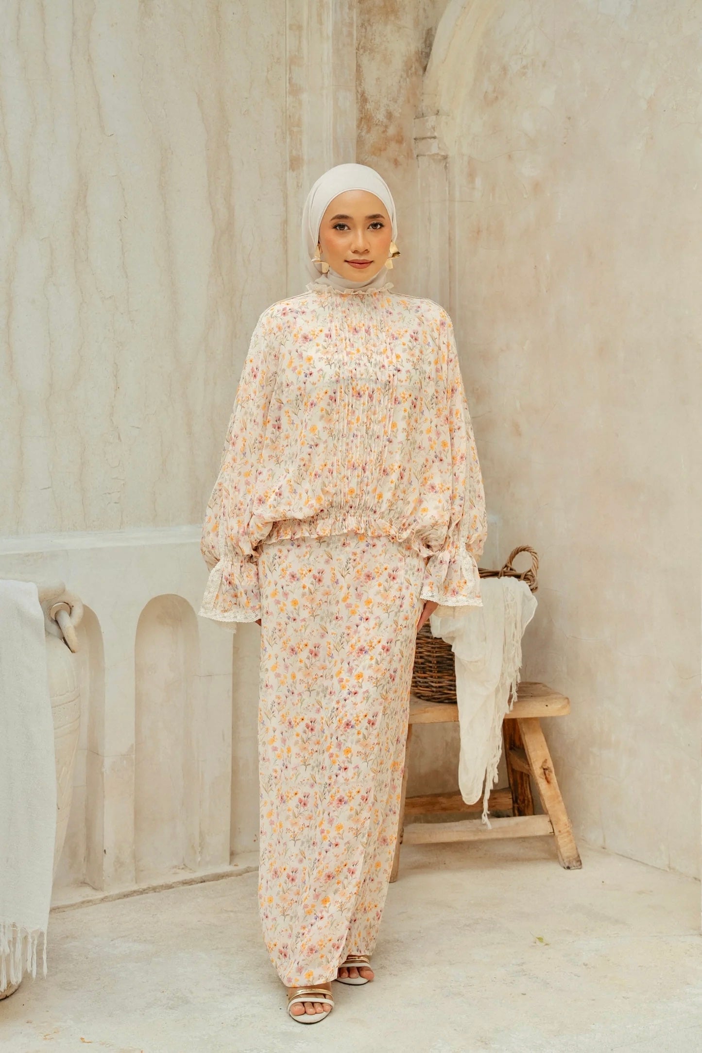 The Celestine Kurung in Destiny Floral