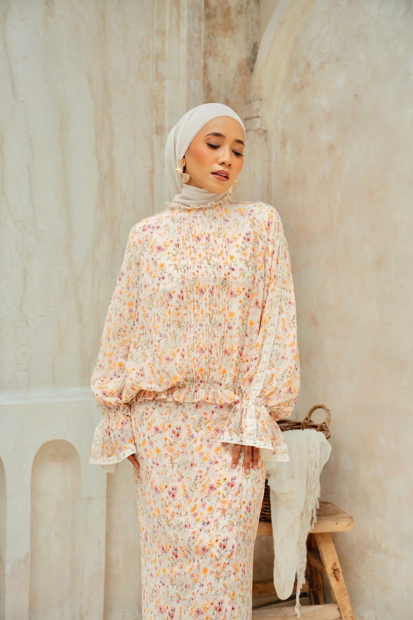 The Celestine Kurung in Destiny Floral