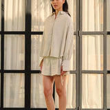 The Joan Rhinestone Shirt in Espresso