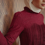 The Jannah Top In Burgundy Broderie Anglaise