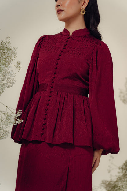 The Opal Kurung in Maroon