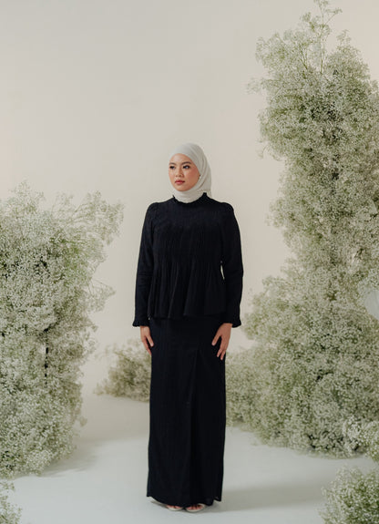 The Jannah Kurung in Black Broderie Anglaise