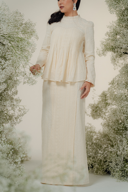 The Jannah Kurung in Cream Broderie Anglaise