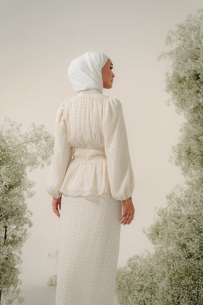 Eden Kurung in Cream Lilac Floral