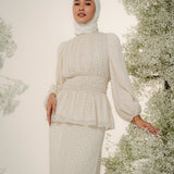 Eden Kurung in Cream Lilac Floral