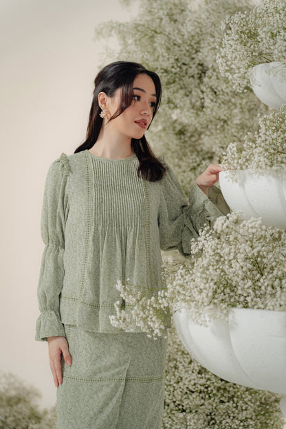 Maya Kurung in Sage Floral