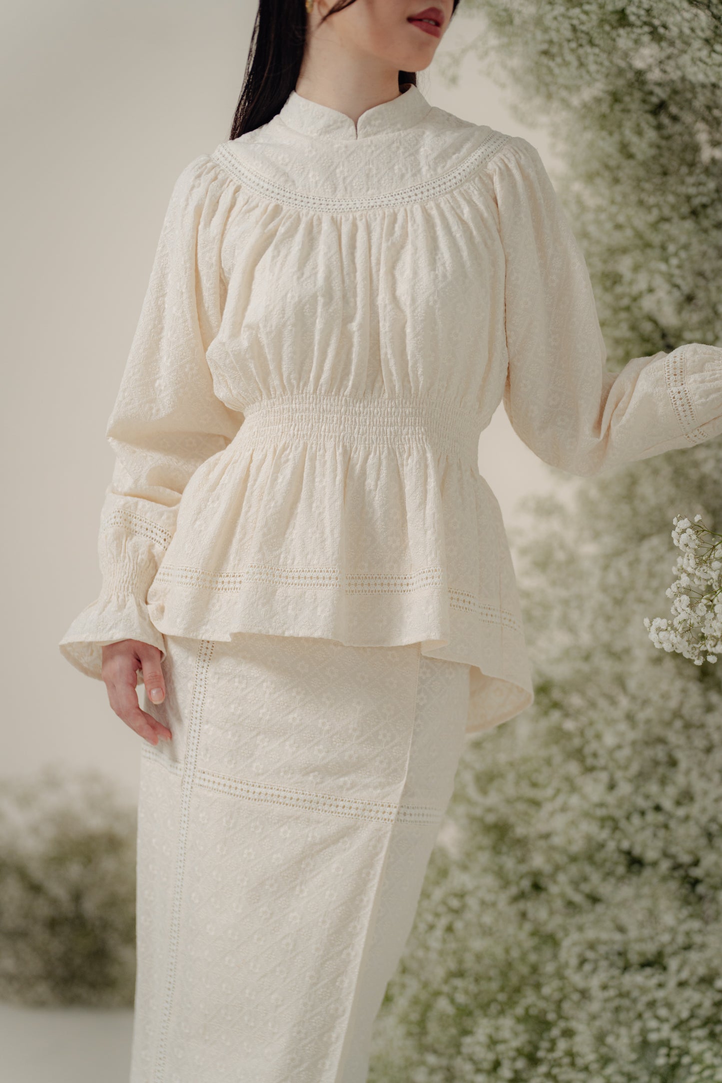 Josie Kurung in Cream Broderie Anglaise