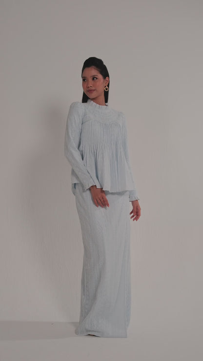 The Jannah Kurung in Baby Blue Broderie Anglaise