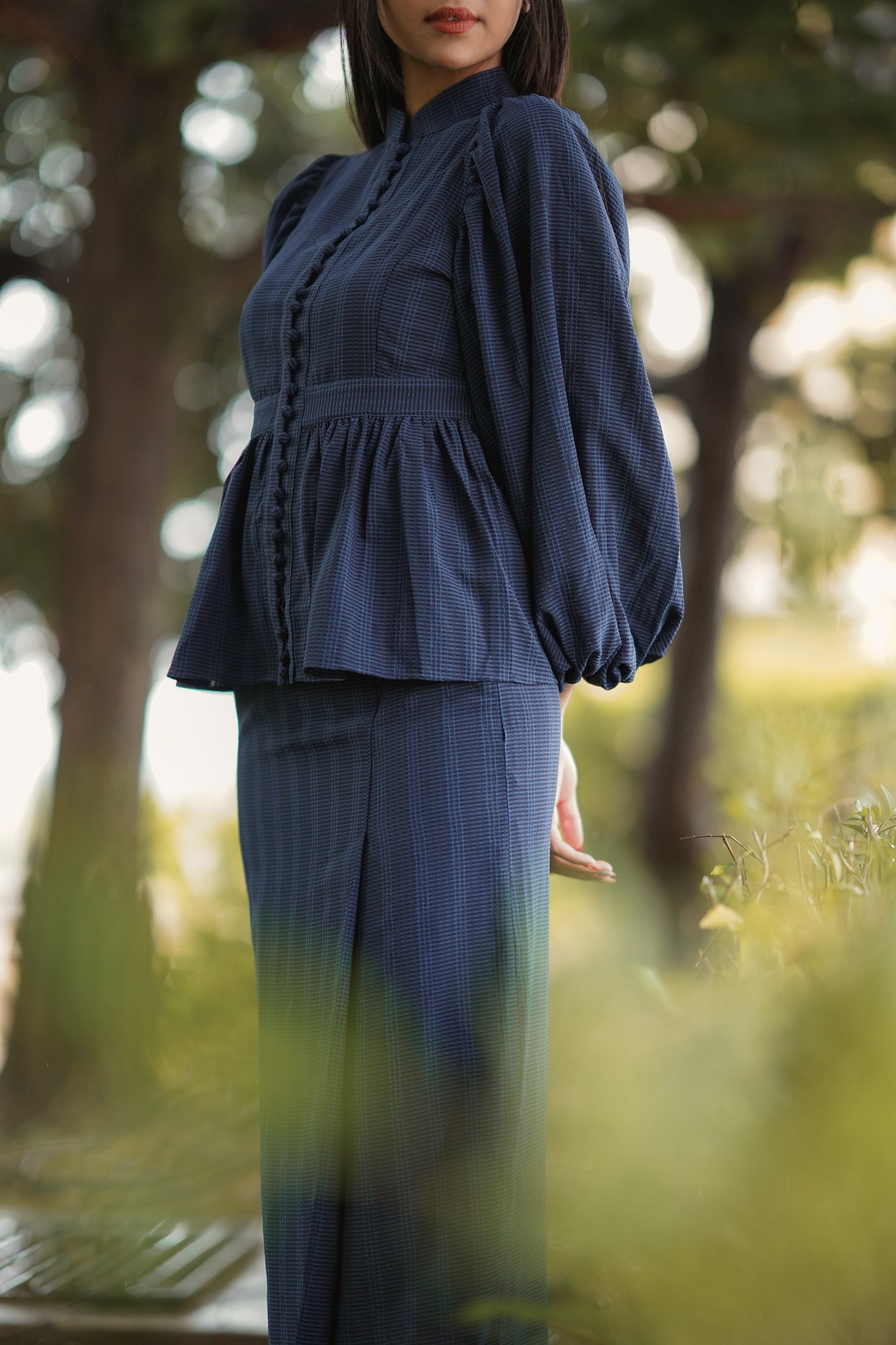 THE OPAL KURUNG IN OXFORD BLUE