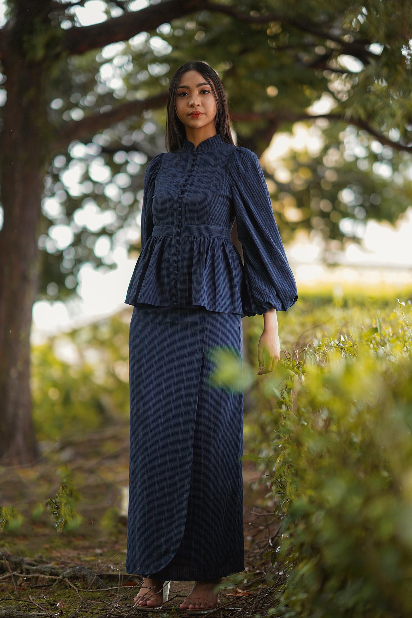 THE OPAL KURUNG IN OXFORD BLUE