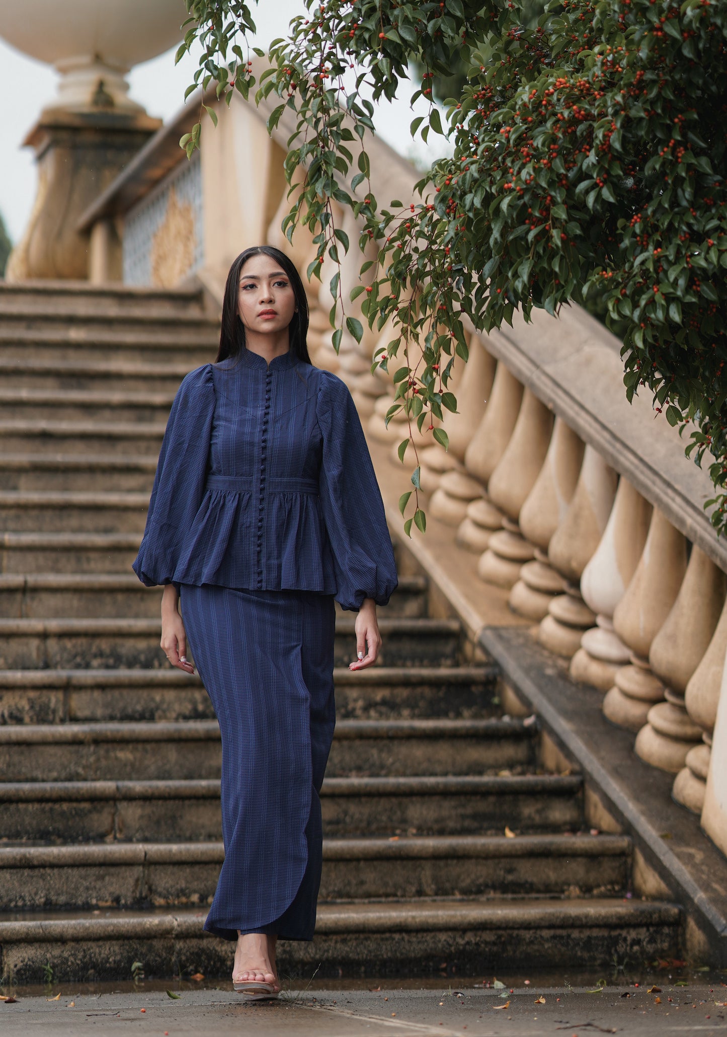 THE OPAL KURUNG IN OXFORD BLUE